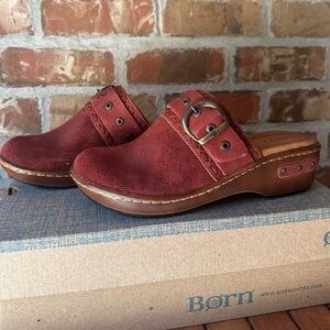 Born Banyan Red Suade Clog